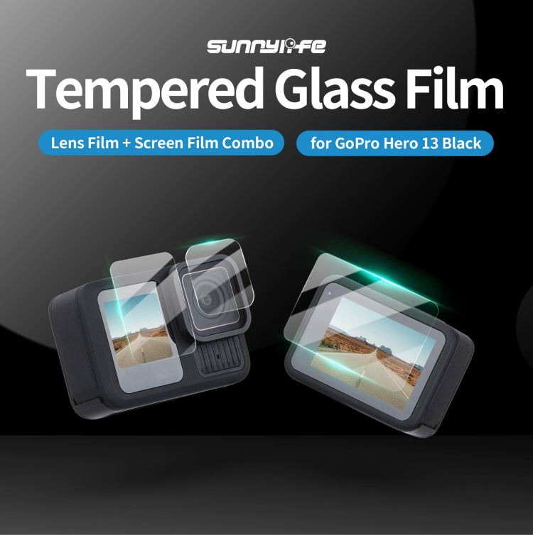 For GoPro HERO13 Black Sunnylife 3 in 1 Lens Protector Front and Rear Screen Tempered Glass Films, Quantity:1 + 1 + 1 Sets - free shipping - PMC Jewellery - Order now!
