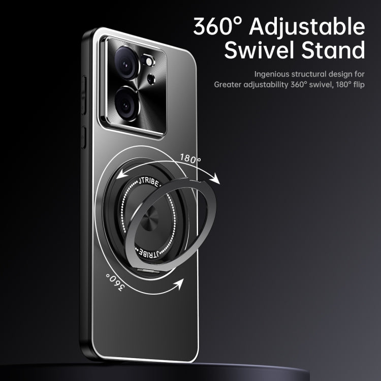 For Redmi K70 Ultra Rotating Holder Frosted Metal Phone Case(Titanium)