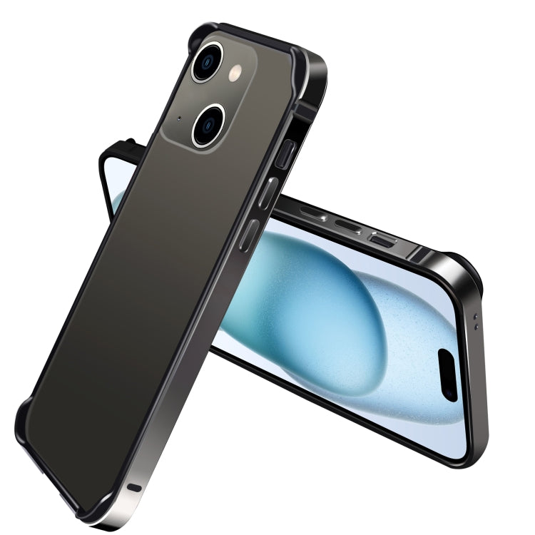 For iPhone 16 TPU + Aluminum Alloy Frame Phone Case(Black) - free shipping - PMC Jewellery - Order now!