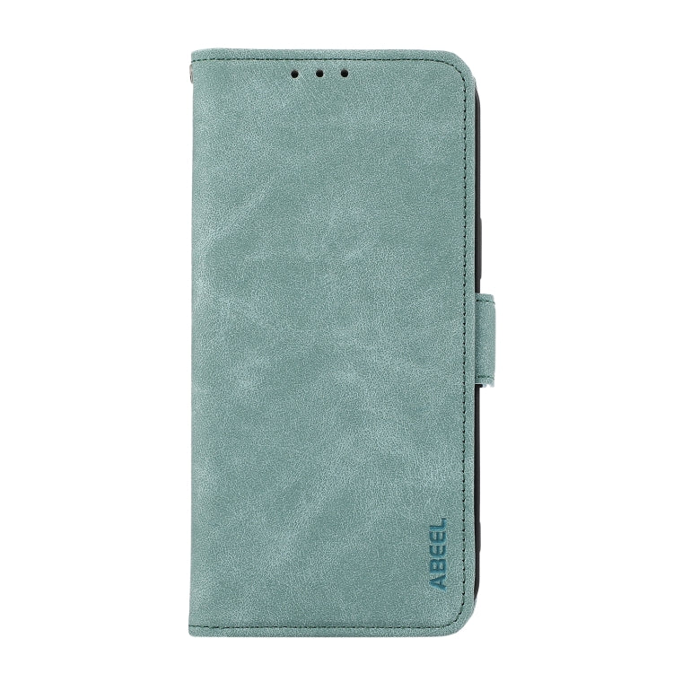 For Samsung Galaxy S25 Ultra 5G ABEEL Frosted Magnetic RFID Leather Phone Case(Cyan)