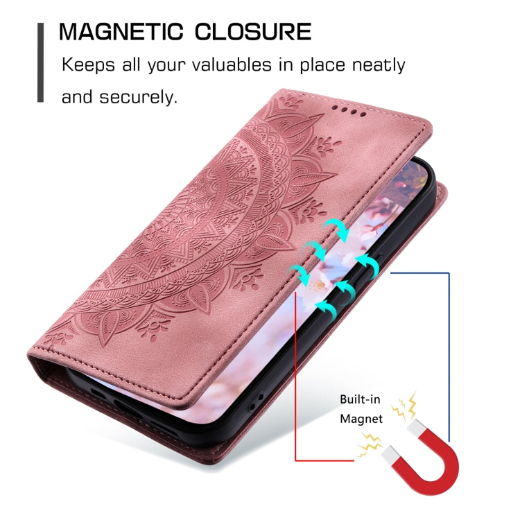For Samsung Galaxy S25+ 5G Totem Embossed Magnetic Leather Phone Case(Rose Gold) - Galaxy S25+ 5G Cases by PMC Jewellery | Online Shopping South Africa | PMC Jewellery | Buy Now Pay Later Mobicred