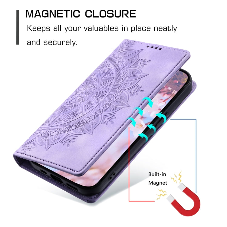 For Samsung Galaxy S25+ 5G Totem Embossed Magnetic Leather Phone Case(Purple) - Galaxy S25+ 5G Cases by PMC Jewellery | Online Shopping South Africa | PMC Jewellery | Buy Now Pay Later Mobicred