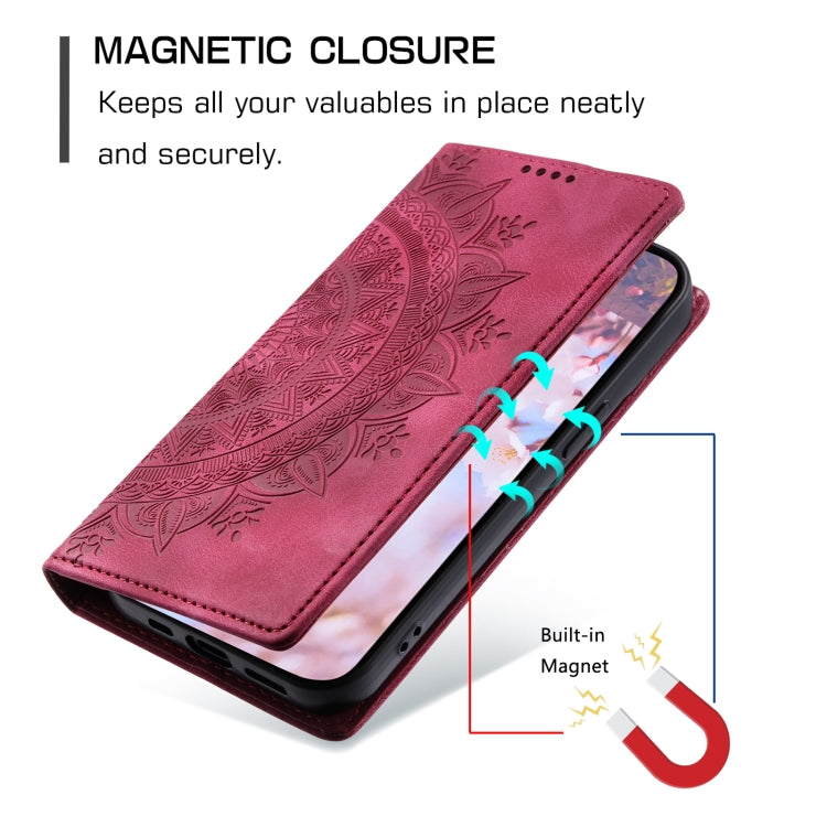 For Samsung Galaxy S25 Ultra 5G Totem Embossed Magnetic Leather Phone Case(Red) - Galaxy S25 Ultra 5G Cases by PMC Jewellery | Online Shopping South Africa | PMC Jewellery | Buy Now Pay Later Mobicred