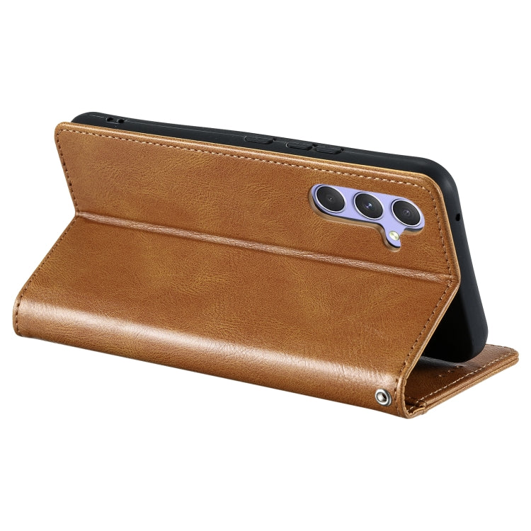 For Samsung Galaxy S25 5G Simple 6-Card Wallet Leather Phone Case(Brown) - Galaxy S25 5G Cases by PMC TechLife | Online Shopping South Africa | PMC TechLife | Buy Now Pay Later Mobicred