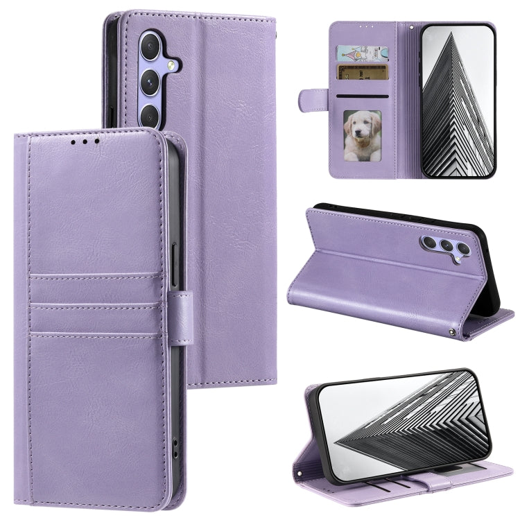 For Samsung Galaxy S25 5G Simple 6-Card Wallet Leather Phone Case(Purple)