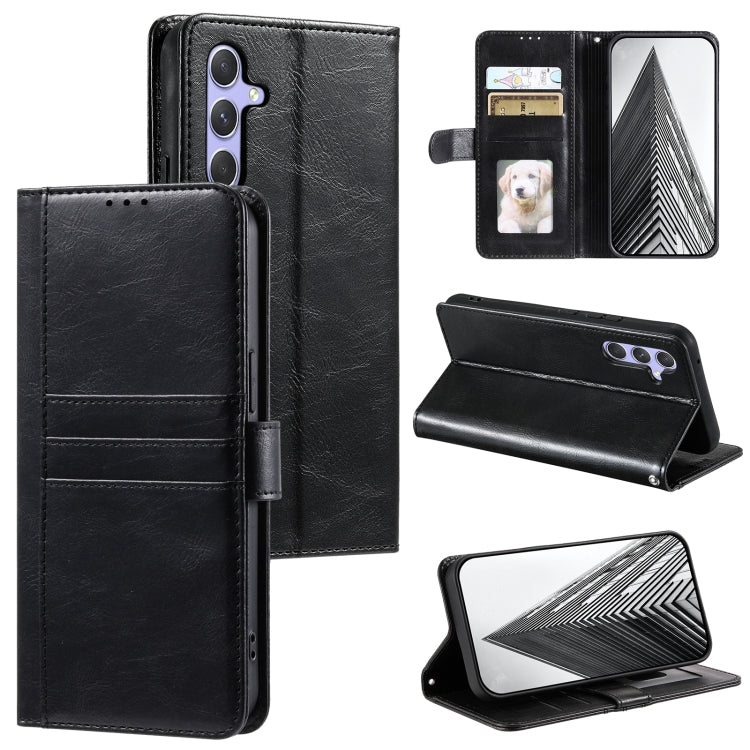 For Samsung Galaxy S25+ 5G Simple 6-Card Wallet Leather Phone Case(Black)