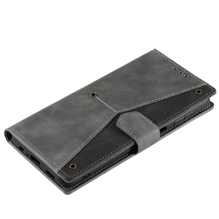 For Samsung Galaxy S25+ 5G Nail Skin Feel Stitching Calf Texture Leather Phone Case(Grey)