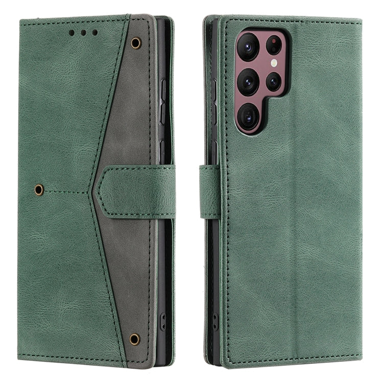 For Samsung Galaxy S25 Ultra 5G Nail Skin Feel Stitching Calf Texture Leather Phone Case(Green)