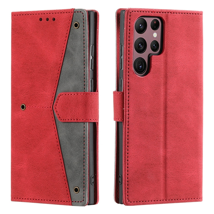 For Samsung Galaxy S25 Ultra 5G Nail Skin Feel Stitching Calf Texture Leather Phone Case(Red)