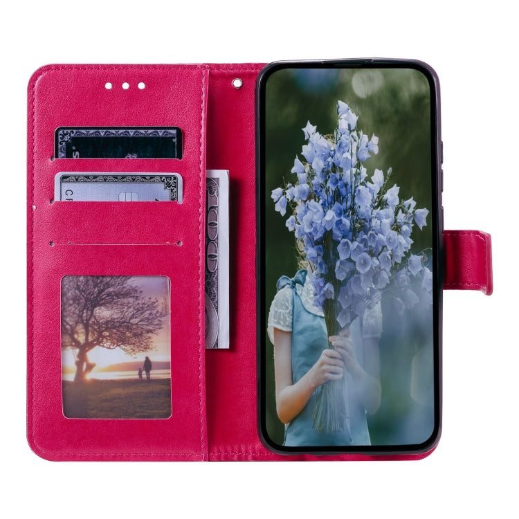 For Samsung Galaxy S25 Ultra 5G Totem Flower Embossed Leather Phone Case with Lanyard(Red)