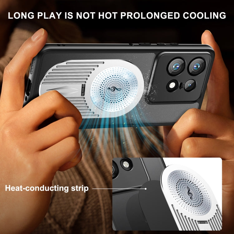 For Motorola Edge 50 Pro Heat Dissipation Aromatherapy MagSafe Holder Phone Case(Silver)