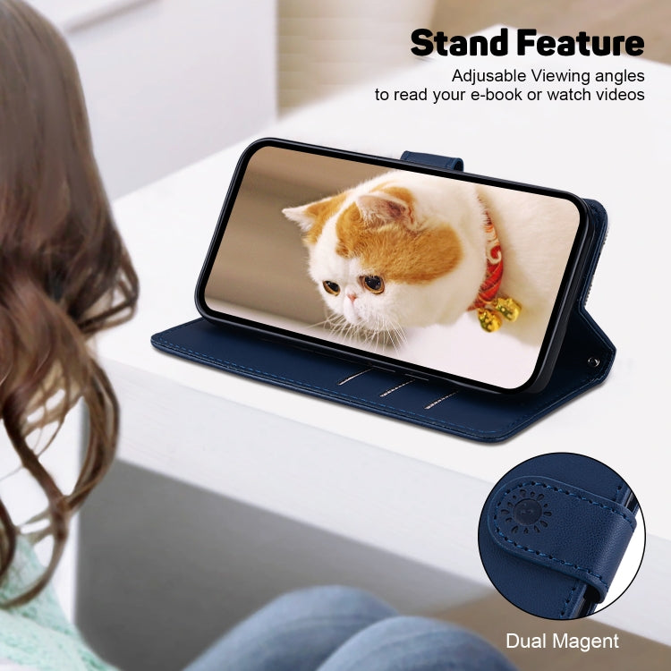 For Samsung Galaxy S25+ 5G Cute Cats RFID Leather Phone Case(Blue)