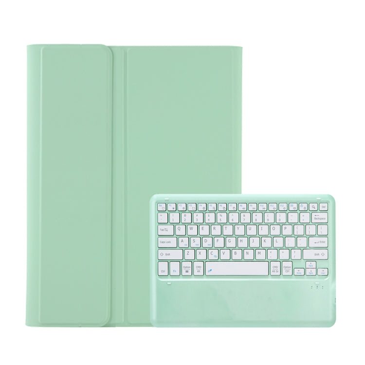 For Samsung Galaxy Tab S10 Ultra A910B Pen Slot Detachable Bluetooth Keyboard Leather Tablet Case(Mint Green)