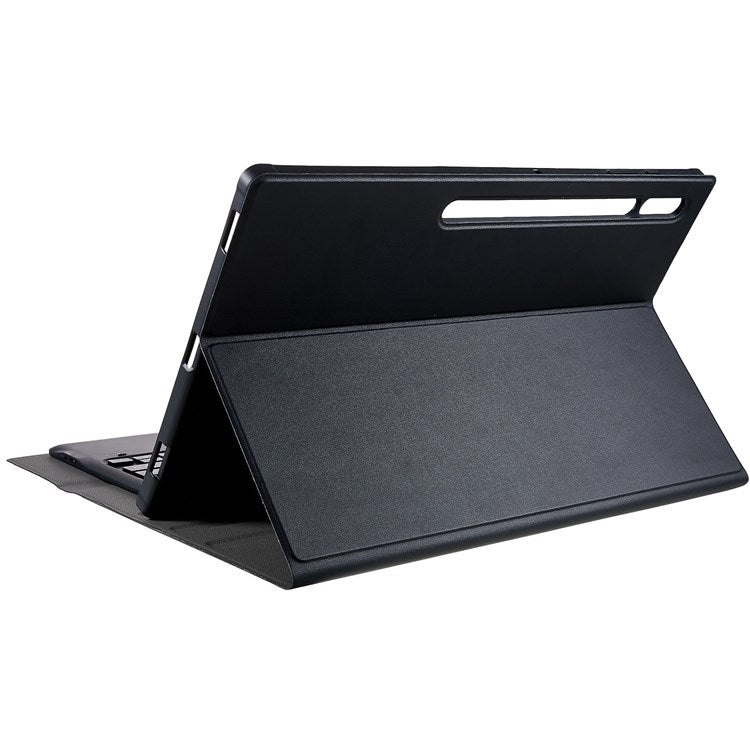 For Samsung Galaxy Tab S10 Ultra A910B-A Touch Pad Detachable Bluetooth Keyboard Leather Tablet Case(Black+White)