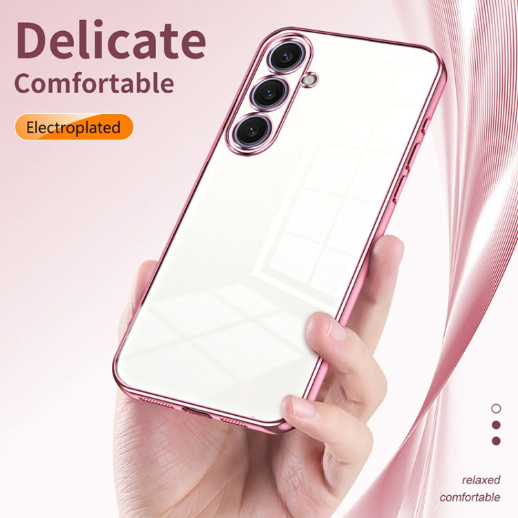 For Samsung Galaxy S25+ 5G Transparent Plating Fine Hole Phone Case(Silver)