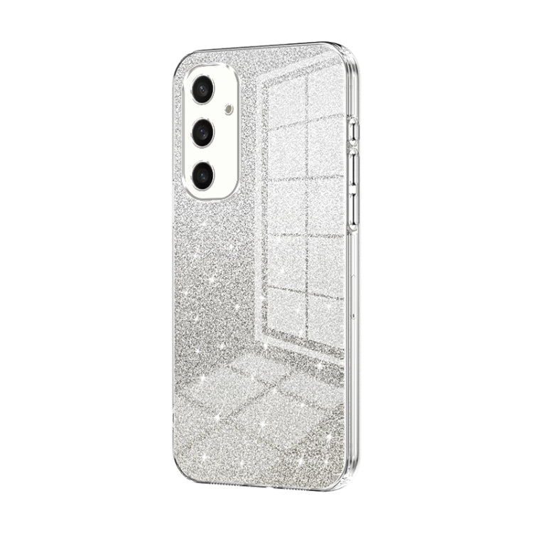For Samsung Galaxy S25 5G Gradient Glitter Powder Electroplated Phone Case(Transparent)