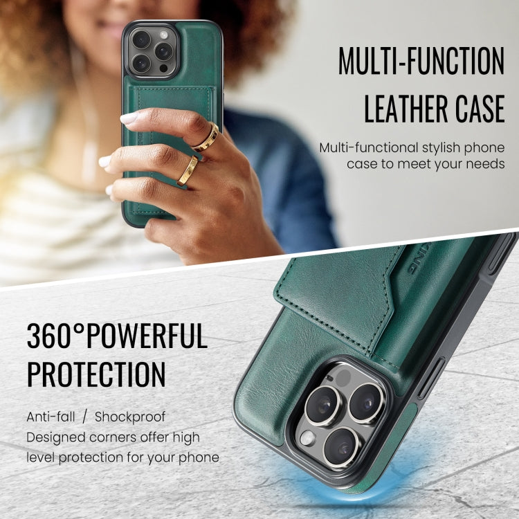For iPhone 16 Pro DG.MING MAGKING-K2 Series MagSafe RFID Card Bag Detachable Phone Case(Green) - free shipping - PMC Jewellery - Order now!