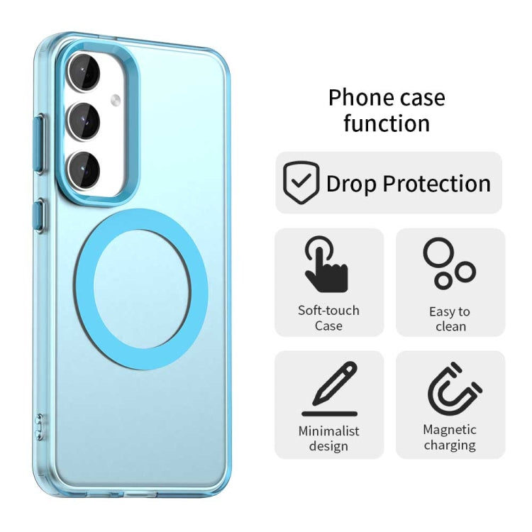 For Samsung Galaxy S25+ 5G Candy Magsafe PC Hybrid TPU Phone Case(Blue)