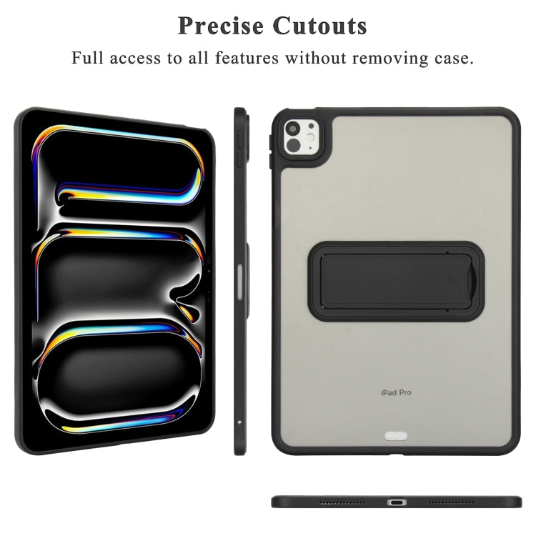 For iPad Air 11 2024 Skin Feel Holder PC Hybrid TPU Tablet Case(Black)