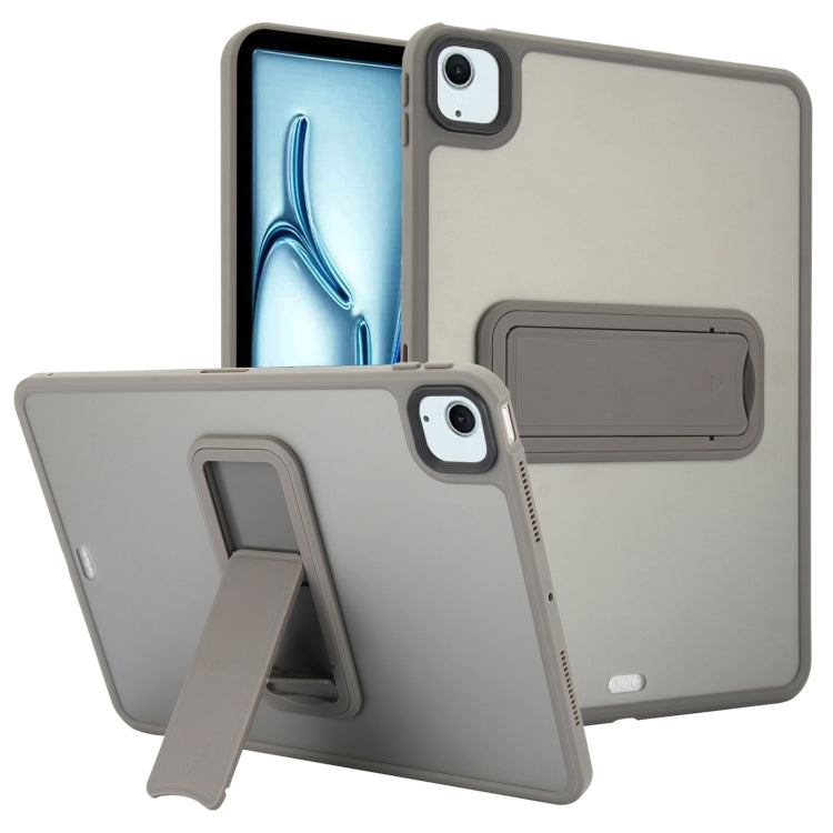 For iPad Air 11 2024 Skin Feel Holder PC Hybrid TPU Tablet Case(Grey)