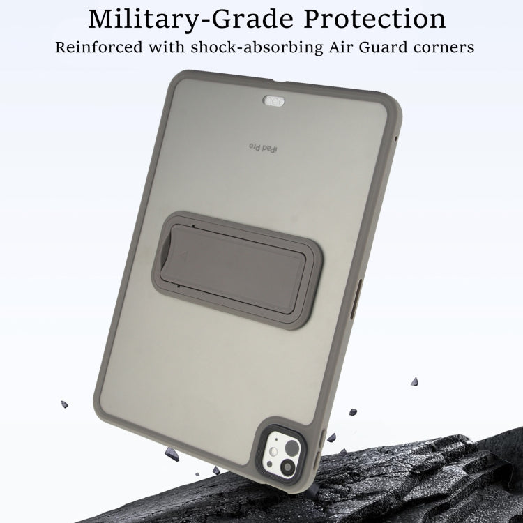 For iPad Pro 11 2022 / 2021 / 2020 Skin Feel Holder PC Hybrid TPU Tablet Case(Grey)