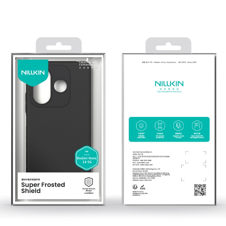 For Redmi Note 14 5G China NILLKIN Frosted PC Phone Case(Black) - Note 14 Cases by NILLKIN | Online Shopping South Africa | PMC Jewellery | Buy Now Pay Later Mobicred