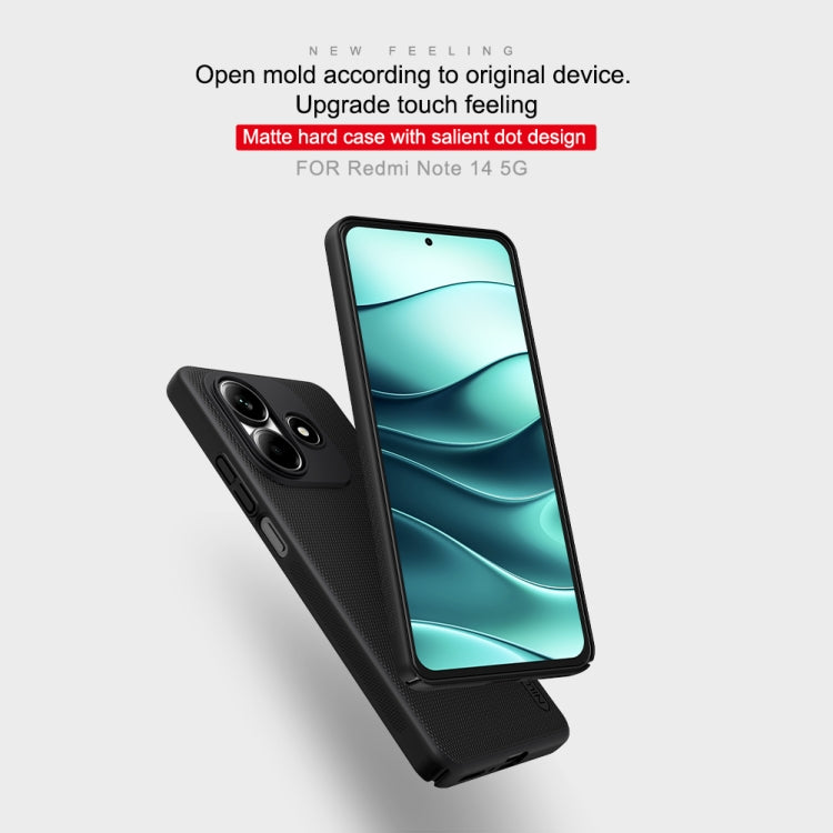For Redmi Note 14 5G China NILLKIN Frosted PC Phone Case(Black) - Note 14 Cases by NILLKIN | Online Shopping South Africa | PMC Jewellery | Buy Now Pay Later Mobicred