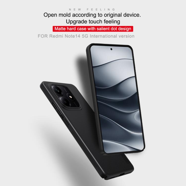 For Redmi Note 14 5G Global NILLKIN Frosted PC Phone Case(Black) - Note 14 Cases by NILLKIN | Online Shopping South Africa | PMC Jewellery | Buy Now Pay Later Mobicred