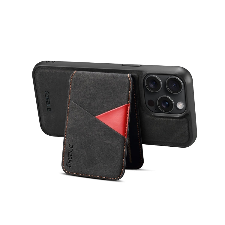 For iPhone 16 Pro ESEBLE E2 Retro Texture Card Slots MagSafe RFID Leather Case(Black)