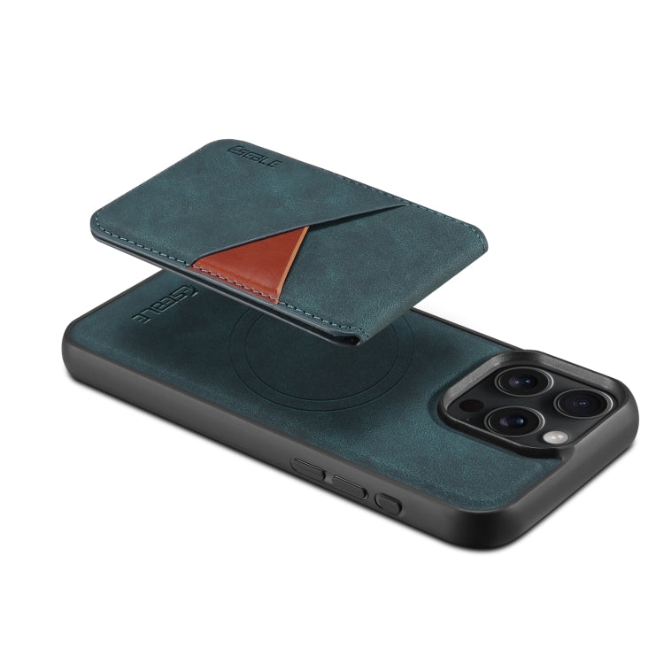 For iPhone 16 Pro ESEBLE E2 Retro Texture Card Slots MagSafe RFID Leather Case(Dark Green)