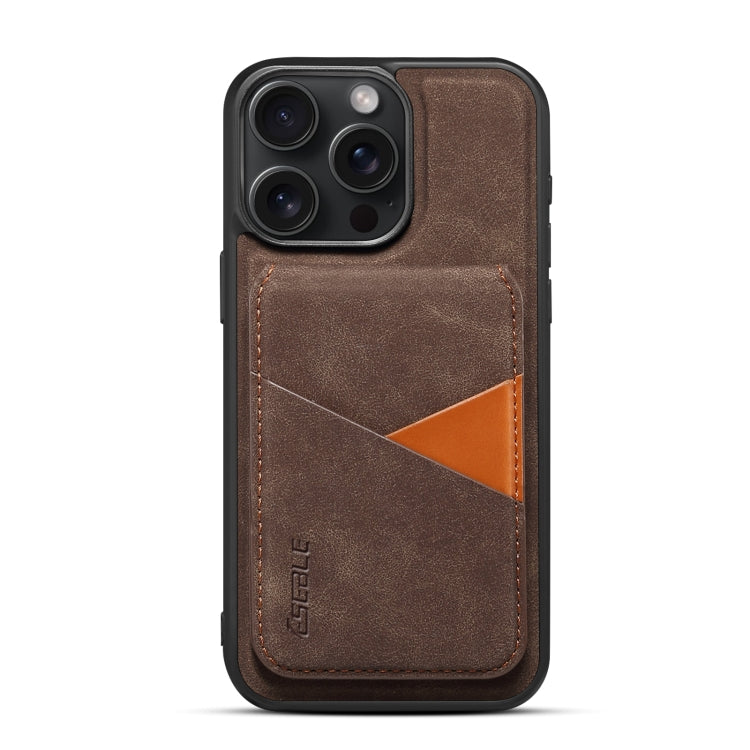 For iPhone 16 Pro Max ESEBLE E2 Retro Texture Card Slots MagSafe RFID Leather Case(Coffee)