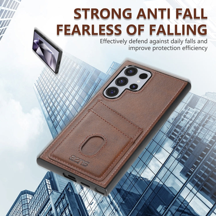 For Samsung Galaxy S24 Ultra 5G AZNS K1 Series Card Slot Business Phone Case(Yellow)