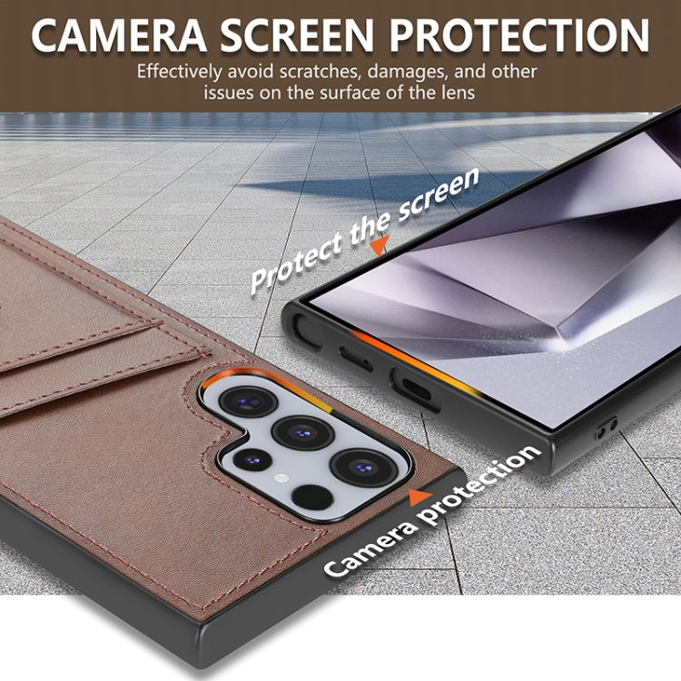 For Samsung Galaxy S24 Ultra 5G AZNS K1 Series Card Slot Business Phone Case(Yellow)