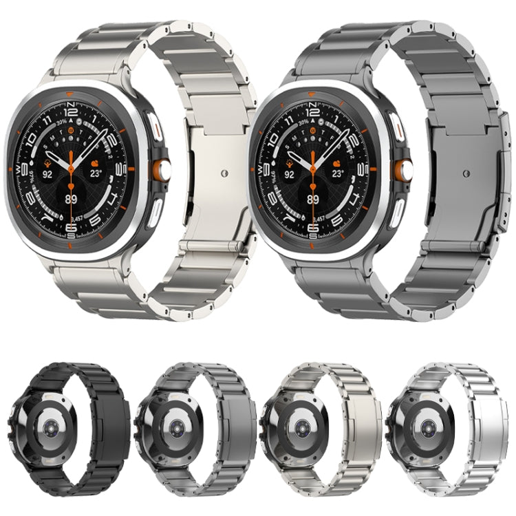 For Samsung Galaxy Watch Ultra 47mm Three Beads Tortoise Buckle Titanium Steel Watch Band(Silver)