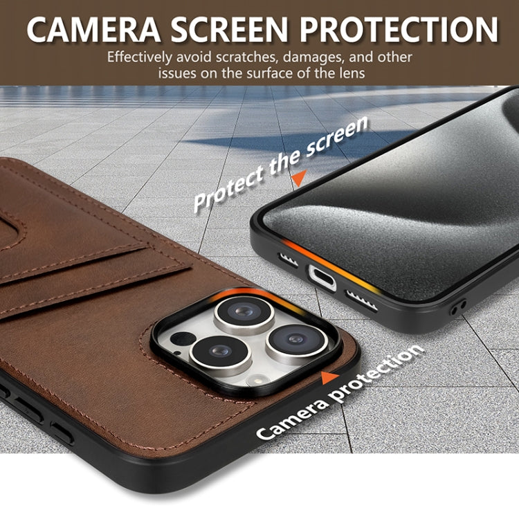 For iPhone 16 Pro Max AZNS K1 Series Card Slot Business Phone Case(Brown)