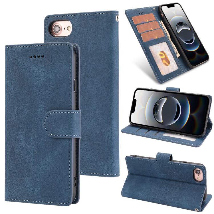 For iPhone 16e Fantasy Skin-feel Calfskin Texture Leather Phone Case(Blue)
