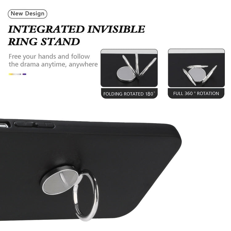 For Samsung Galaxy S25 Ultra 5G Matte Ring Holder TPU Phone Case(Silver)