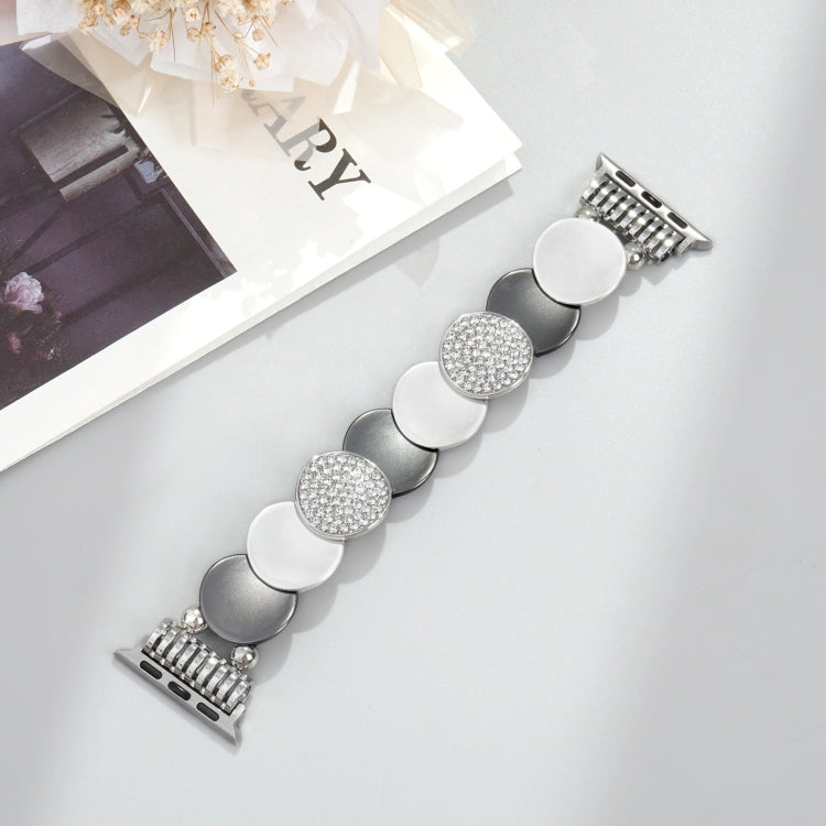 For Apple Watch 42mm / 41mm / 40mm / 38mm Alloy Chain Metal Watch Band(Silver Grey)