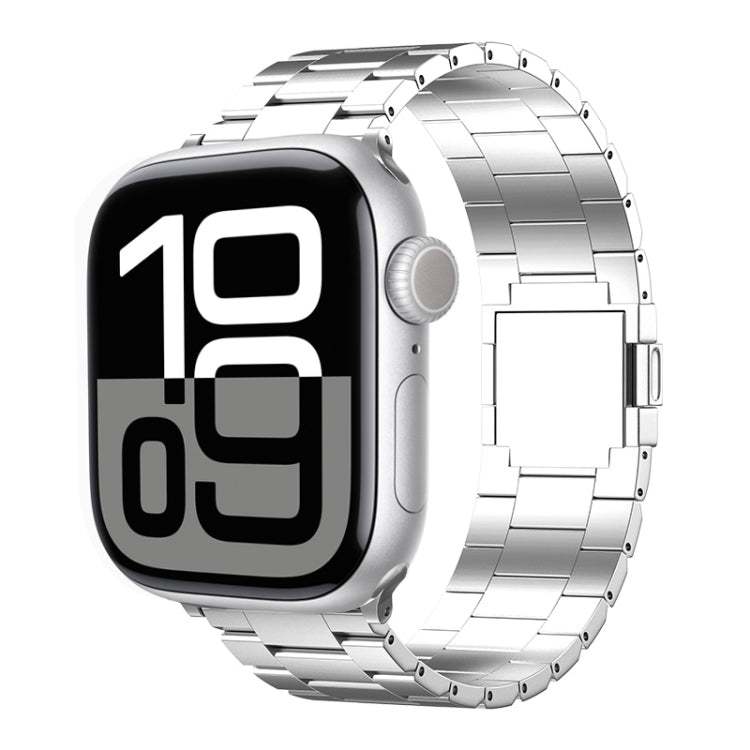For Apple Watch 42mm / 41mm / 40mm / 38mm Tri-beads Magnetic Titanium Alloy Watch Band(Silver)