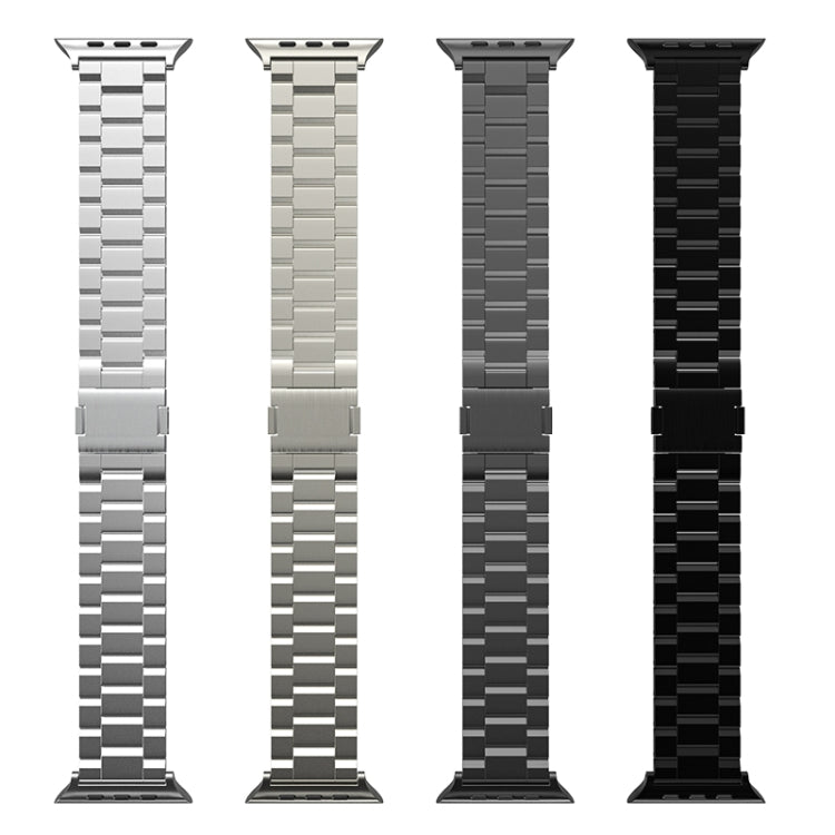 For Apple Watch 42mm / 41mm / 40mm / 38mm Tri-beads Magnetic Titanium Alloy Watch Band(Silver)