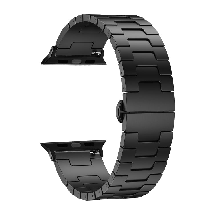 For Apple Watch 42mm / 41mm / 40mm / 38mm Side Release Stainless Steel Watch Band(Black)
