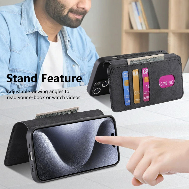 For iPhone 16 Pro CaseNeo MagSafe RFID Anti-theft Retro Leather Phone Case(Black)
