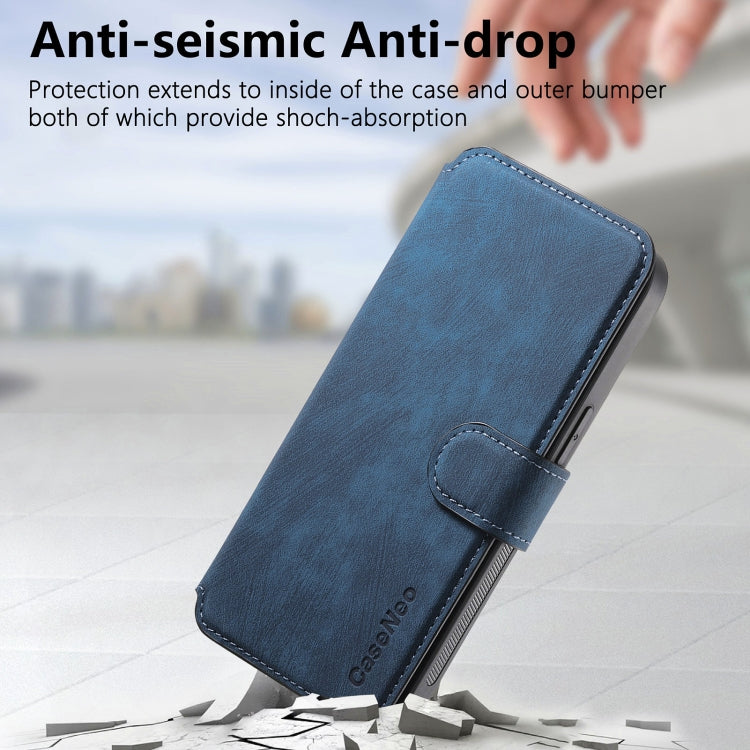 For iPhone 16 CaseNeo MagSafe RFID Anti-theft Retro Leather Phone Case(Blue)