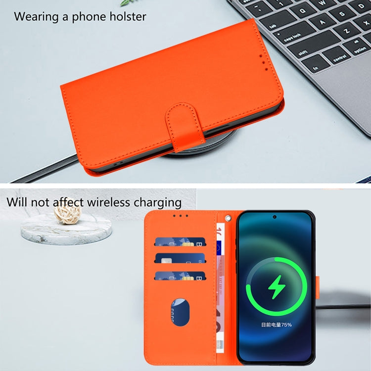For Ulefone Note 14 Skin Feel Solid Color Leather Phone Case with Lanyard(Orange) - Ulefone Cases by PMC Jewellery | Online Shopping South Africa | PMC Jewellery | Buy Now Pay Later Mobicred