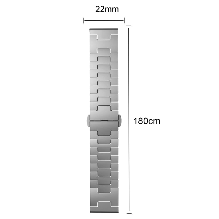 For Huawei GT4 46mm / GT5 46mm / GT5 Pro 22mm H-shaped Butterfly Buckle Stainless Steel Watch Band(Black)