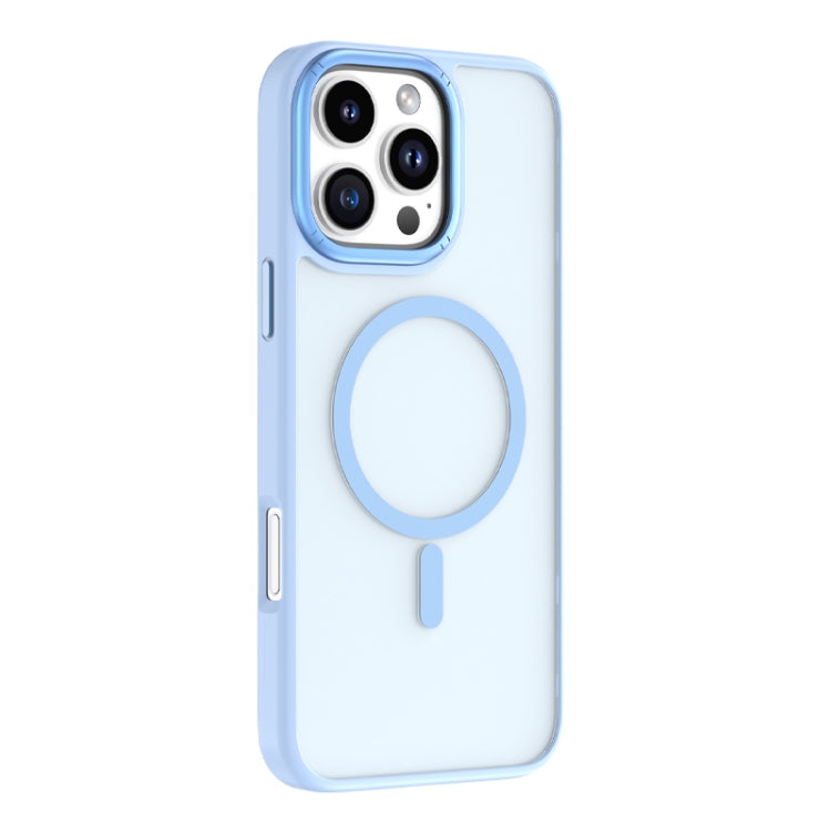 For iPhone 16 Pro Mutural Skin Feel Series Frosted MagSafe Magnetic Phone Case(Light Blue)