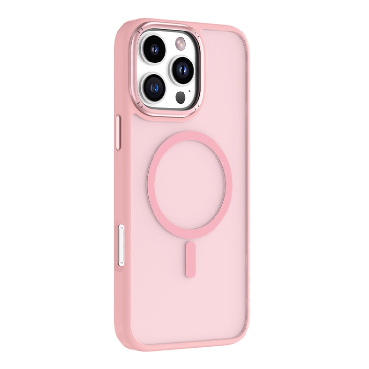 For iPhone 16 Pro Mutural Skin Feel Series Frosted MagSafe Magnetic Phone Case(Pink)