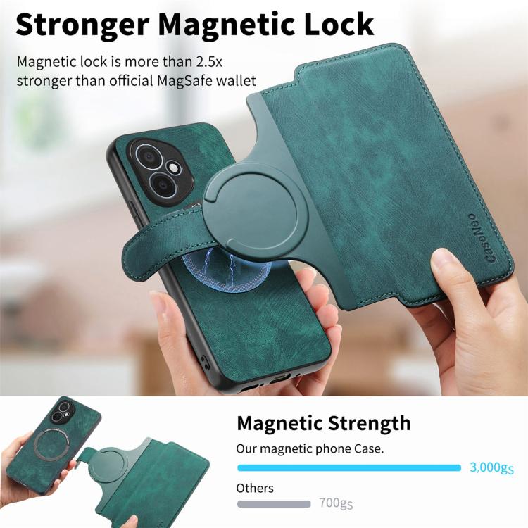 For Honor 400 Global 156.5mm CaseNeo MagSafe RFID Anti-theft Retro Leather Phone Case(Green)