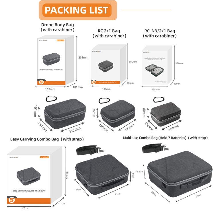 Sunnylife Carrying Case Bag, Model:A3-B660 Batteries Bag - free shipping - PMC TechLife - Order now!