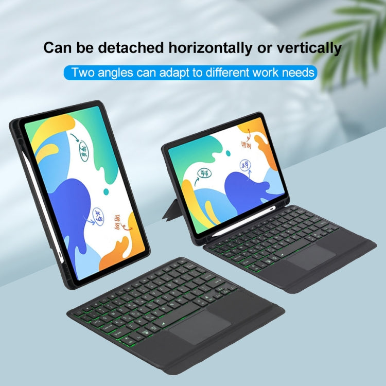 For Huawei MatePad 10.4 Detachable Backlit Bluetooth Keyboard Leather Case with Touchpad(Black) - free shipping - PMC Jewellery - Order now!